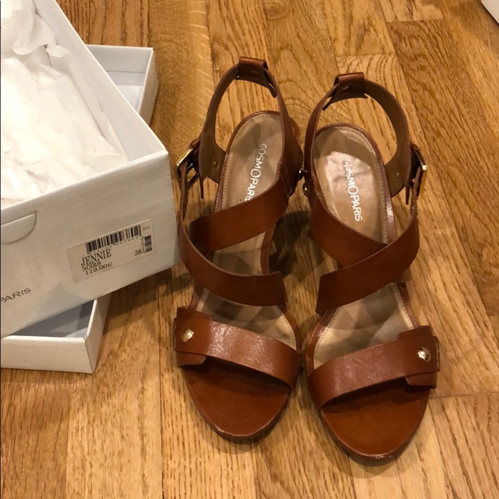 Leather block heels